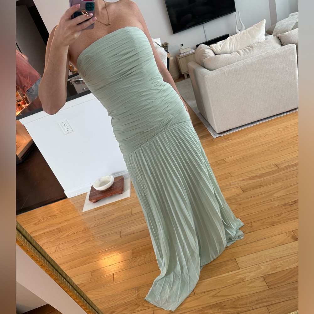 Mint green drop waist gown